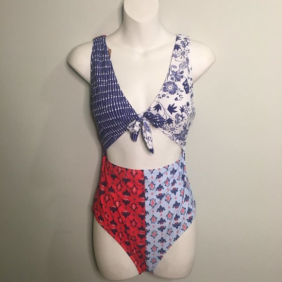One Piece Red/White/Blue Swimsuite - Item#88 - Picture 1 of 9
